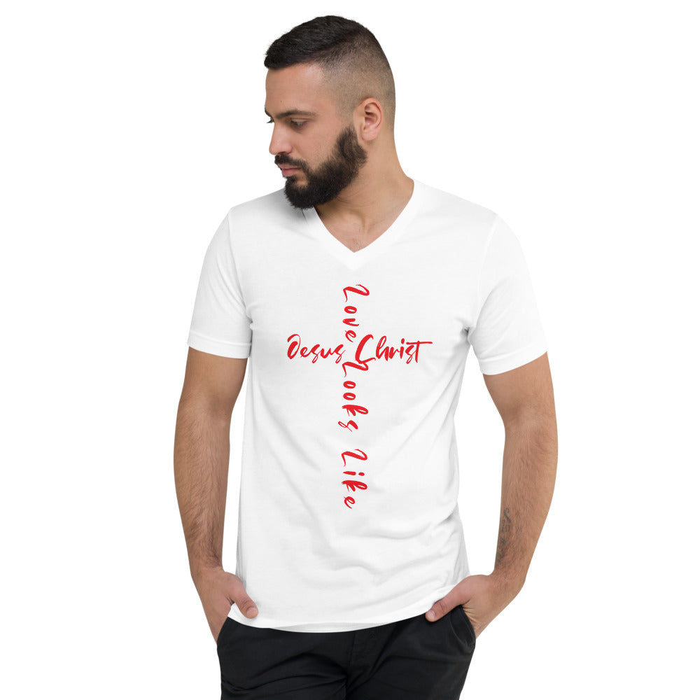 Love Looks Like Jesus Christ V-Neck T-Shirt