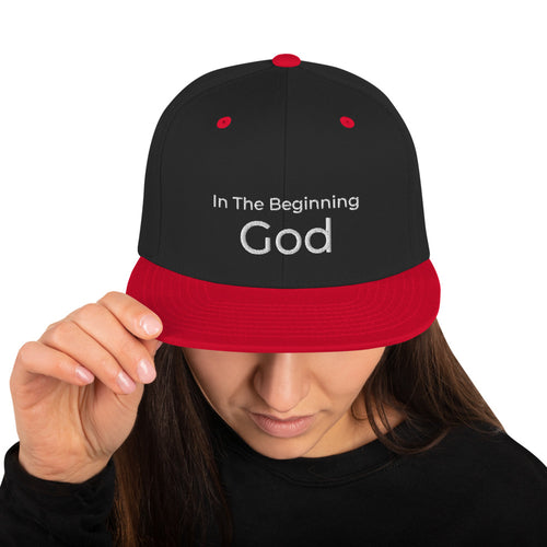 In The Beginning God Snapback Hat - Have You Read The Red