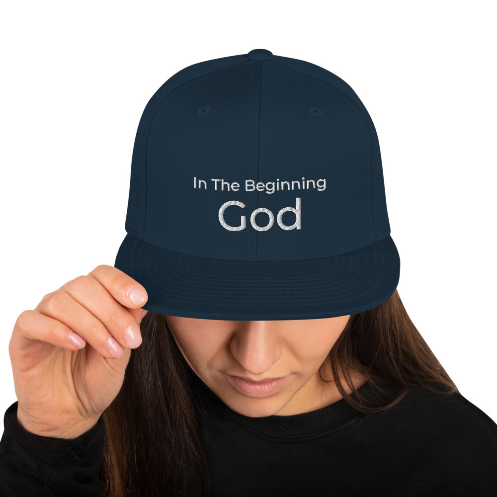 In The Beginning God Snapback Hat - Have You Read The Red