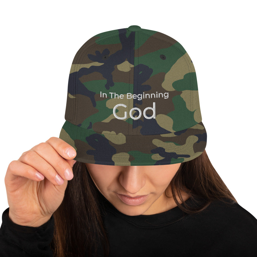 In The Beginning God Snapback Hat - Have You Read The Red
