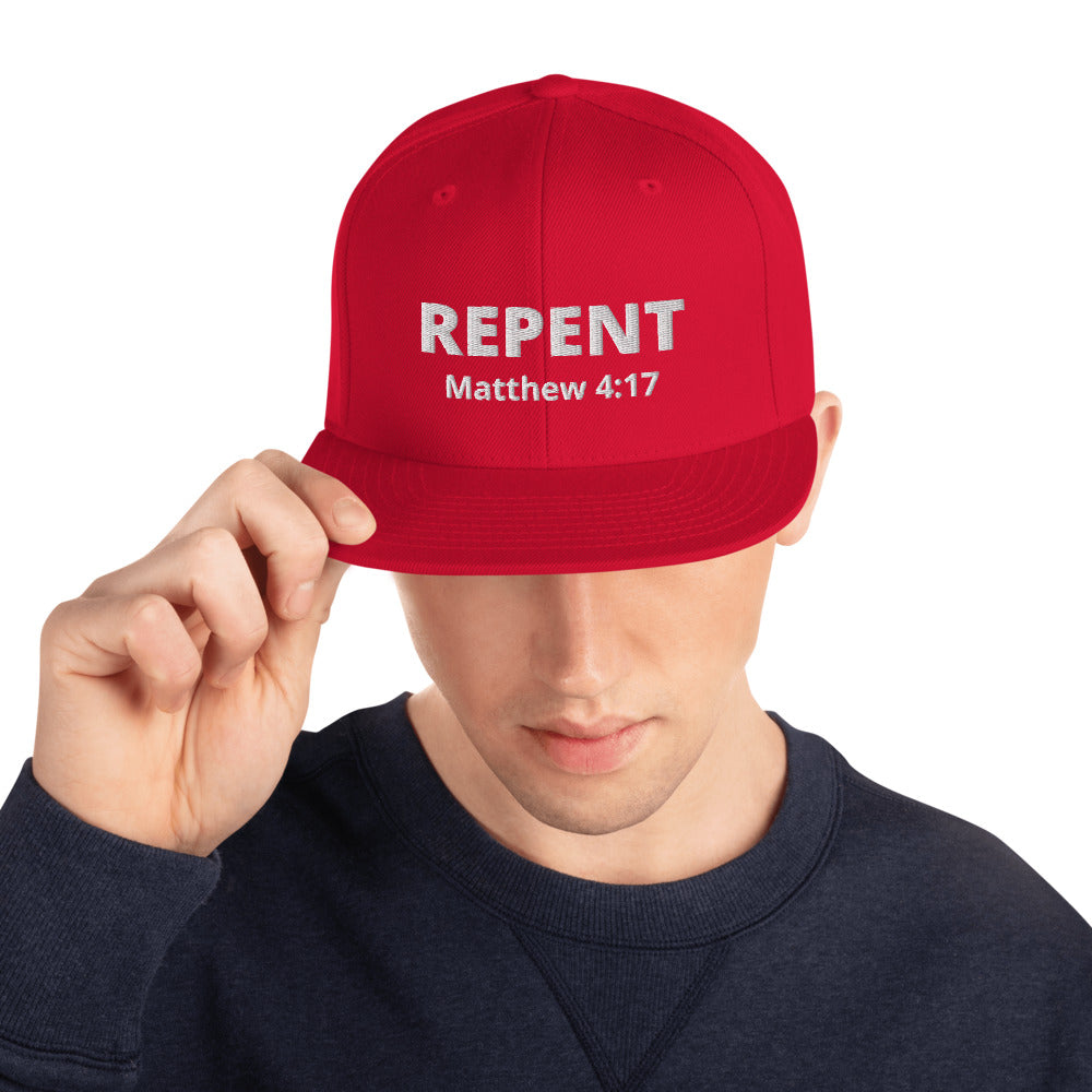 Repent Matthew 4:17 Snapback Hat - Have You Read The Red