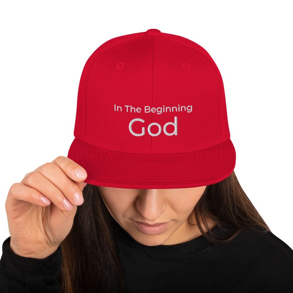 In The Beginning God Snapback Hat - Have You Read The Red