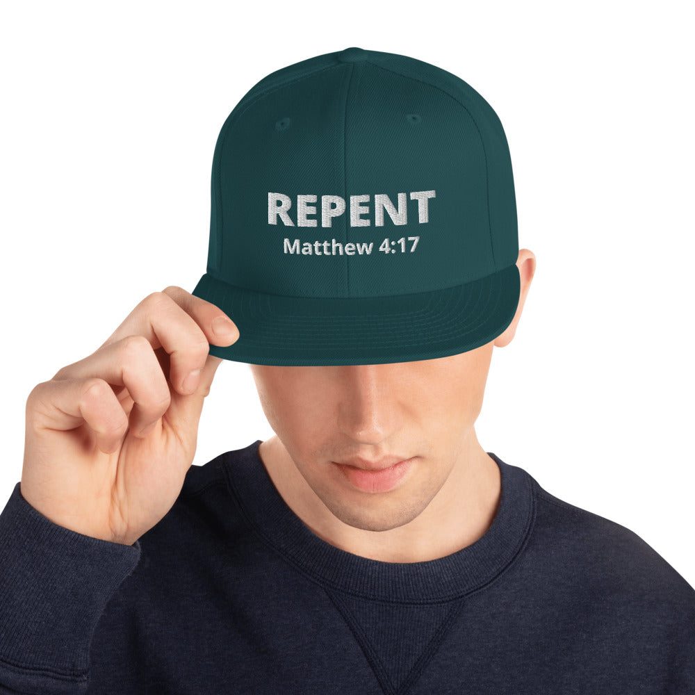 Repent Matthew 4:17 Snapback Hat - Have You Read The Red