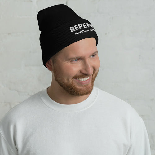 Repent Matthew 4:17 Cuffed Beanie - Have You Read The Red