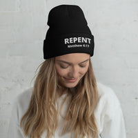 Repent Matthew 4:17 Cuffed Beanie