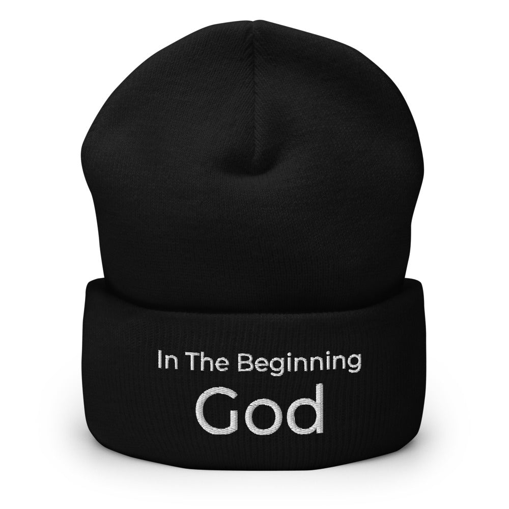 In The Beginning God Cuffed Beanie - Have You Read The Red