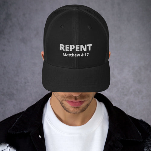 Repent Matthew 4:17 Trucker Cap - Have You Read The Red