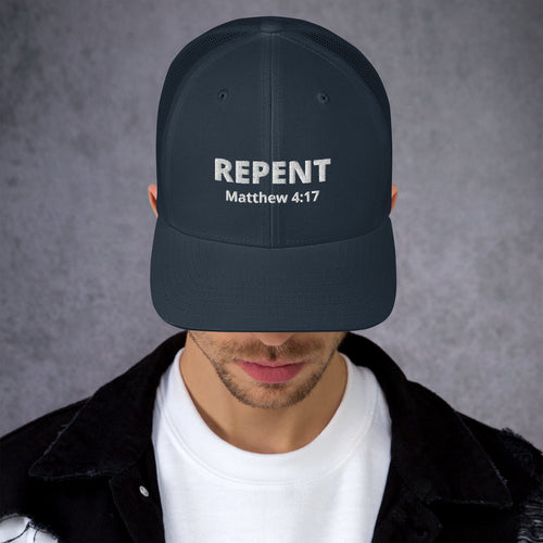 Repent Matthew 4:17 Trucker Cap - Have You Read The Red