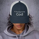 In The Beginning God Trucker Cap - Have You Read The Red
