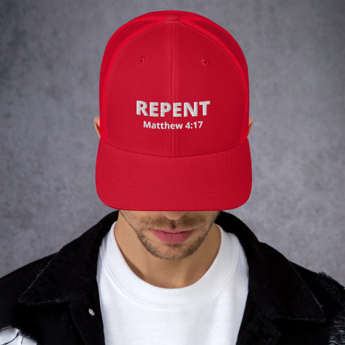 Repent Matthew 4:17 Trucker Cap - Have You Read The Red