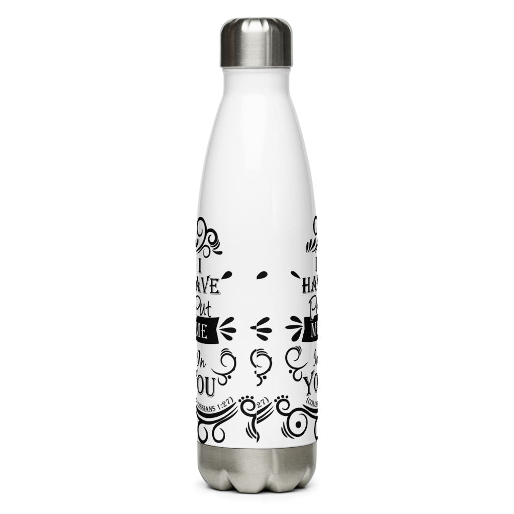 I Have Put Me In You!  "God" (Colossians 1:27) Water Bottle - Have You Read The Red