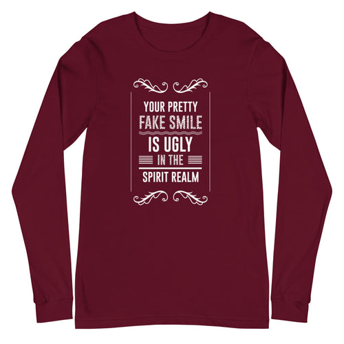 Your Pretty Fake Smile Is Ugly In The Spirit Realm (Matthew 7:15) Long Sleeve Tee - Have You Read The Red