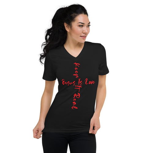 Jesus Is Love Keep It Real V-Neck T-Shirt - Have You Read The Red