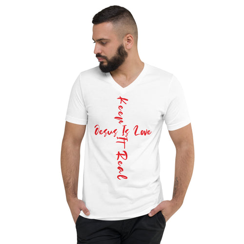 Jesus Is Love Keep It Real V-Neck T-Shirt - Have You Read The Red