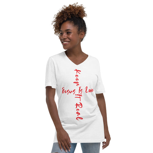 Jesus Is Love Keep It Real V-Neck T-Shirt - Have You Read The Red