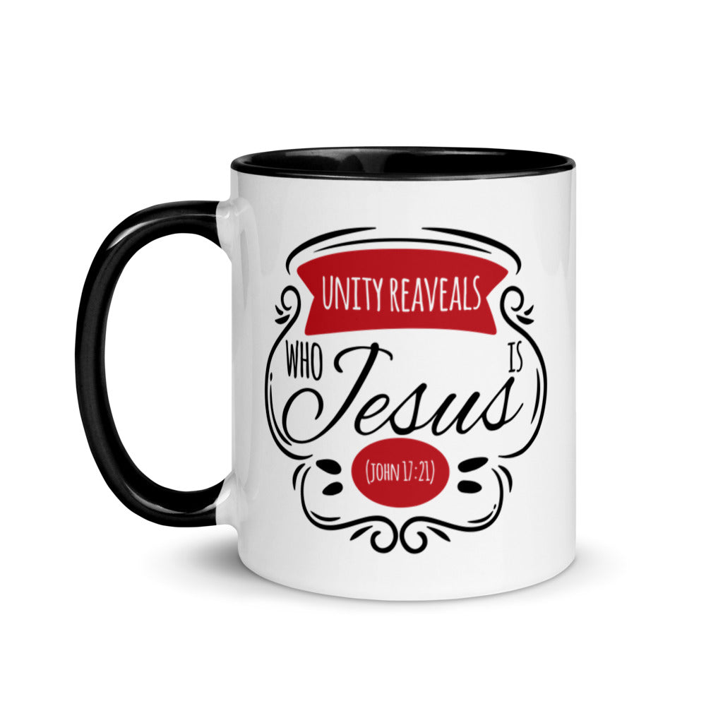 Unity Reveals Who Jesus Is (John 17:21) Mug - Have You Read The Red