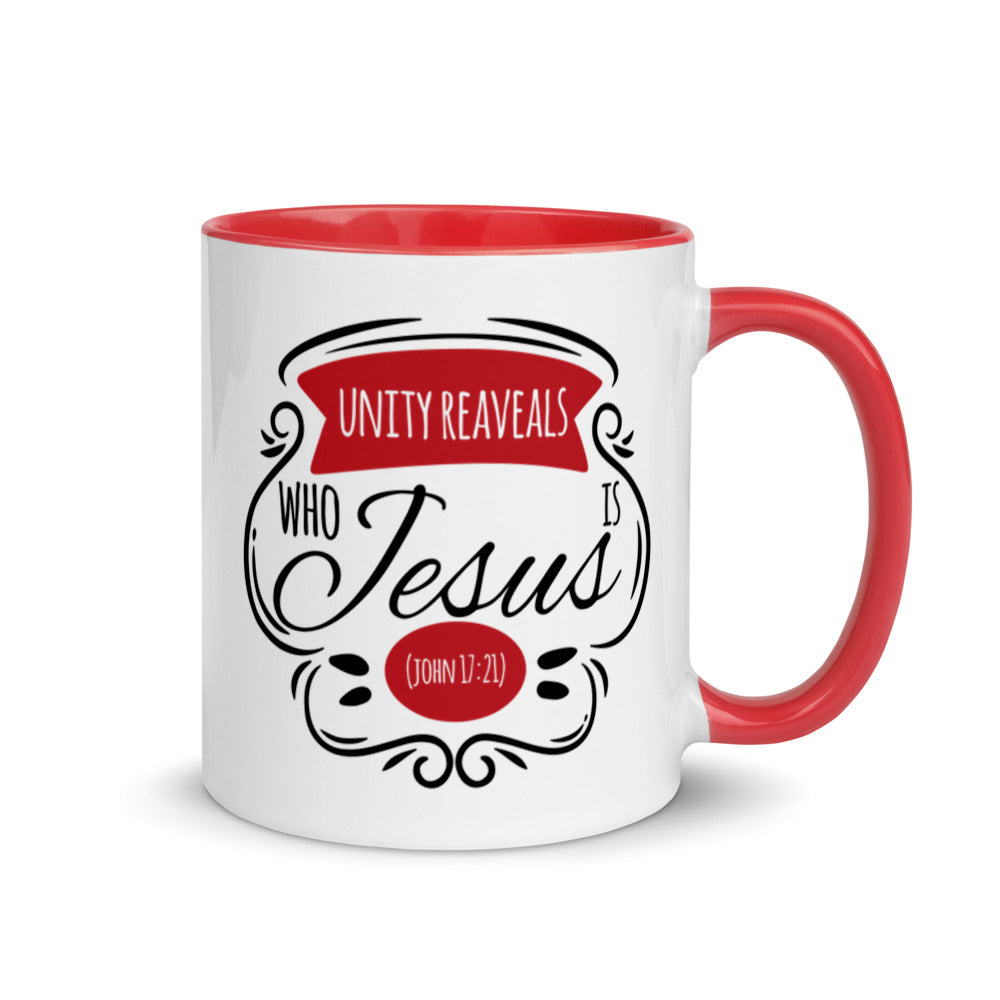 Unity Reveals Who Jesus Is (John 17:21) Mug - Have You Read The Red